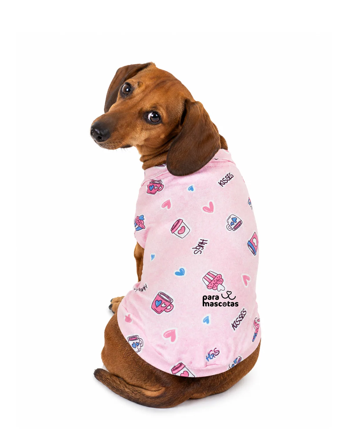ParaMascotas Camiseta Polo Kisses Rosa S Rosa ropa Perro imagen de ficha en ParaMascotasEC
