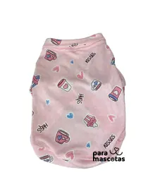 Camiseta Polo Kisses Rosa