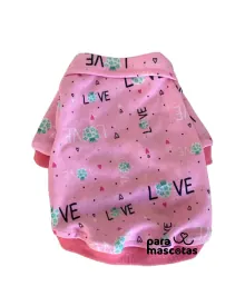 Camiseta Polo Love Rosa