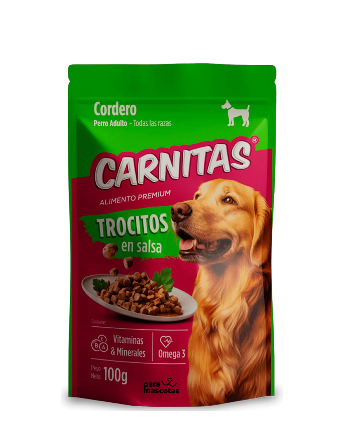 Carnitas Comida Húmeda para Perros Adultos Cordero 100 g - Miniatura 1