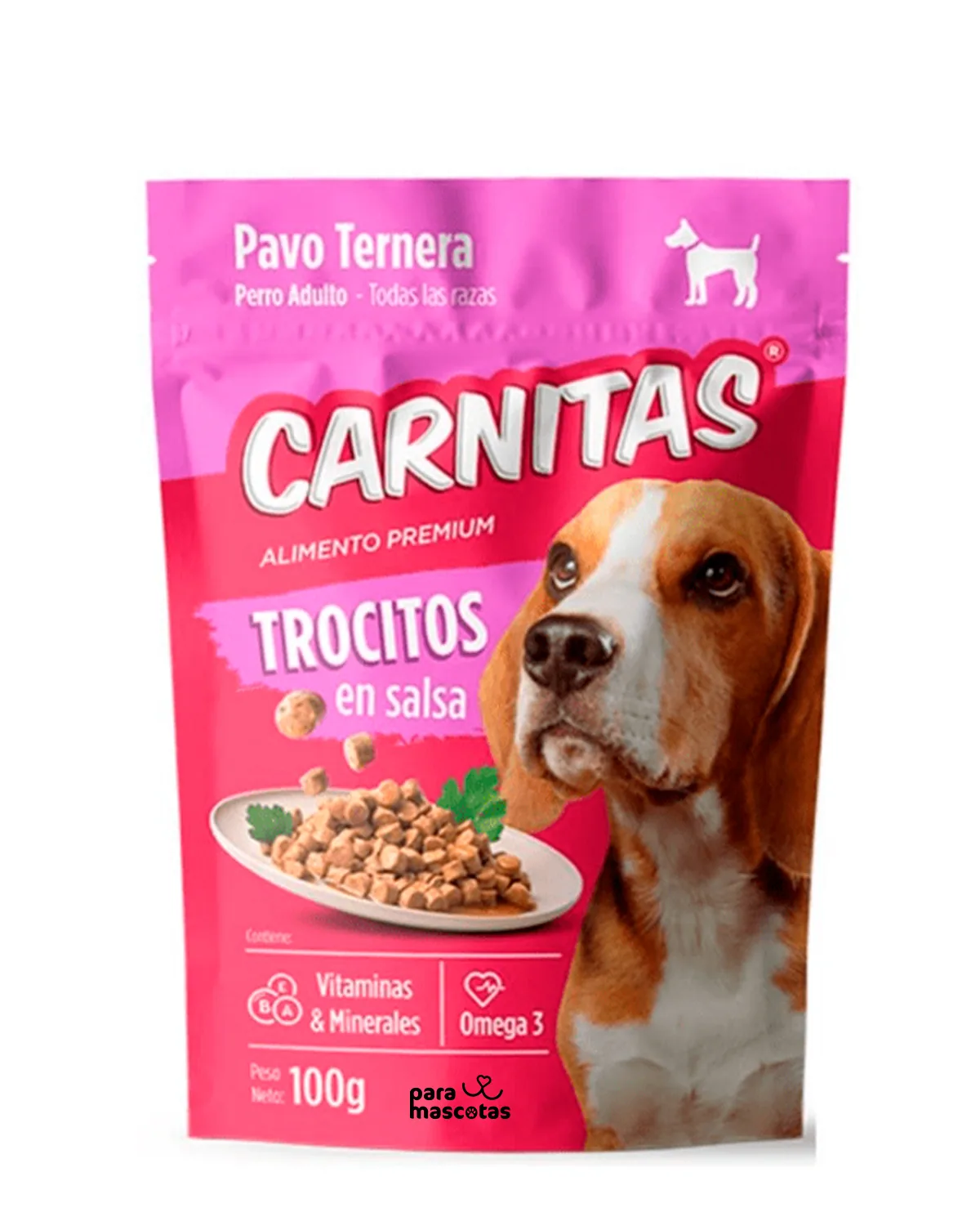 Carnitas Comida Húmeda para Perros Adultos Pavo y Ternera 100 g - Miniatura 1
