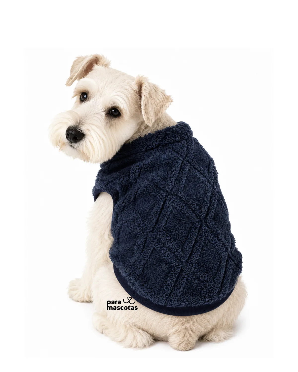 ParaMascotas Chaleco Peluche M Gris ropa Perro imagen de ficha en ParaMascotasEC