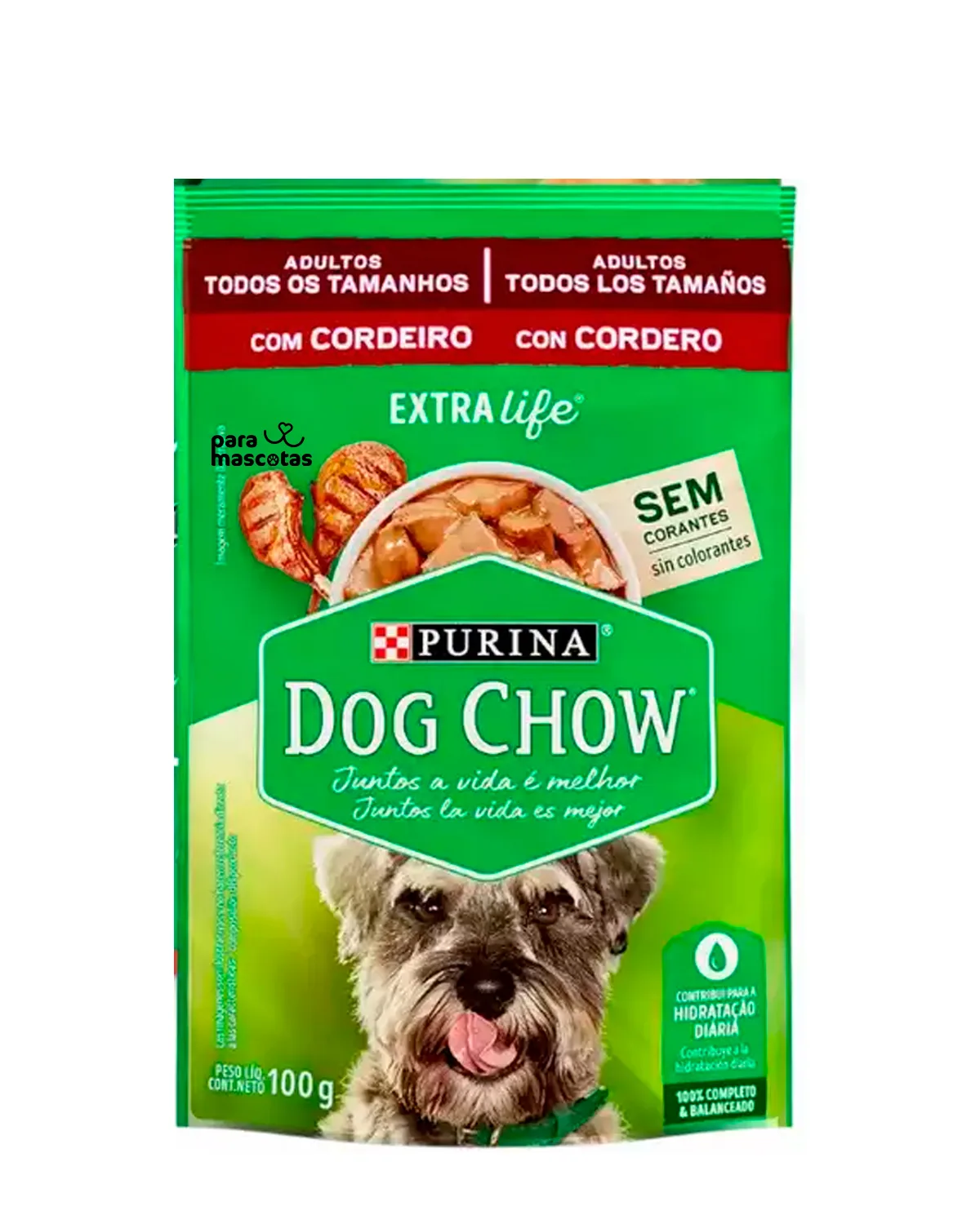 Dog Chow Comida Húmeda para Perros Adultos Cordero 100 g - Miniatura 1