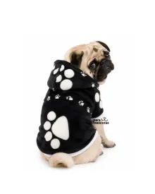 ParaMascotas Hoodie Huellas M Negro ropa Perro miniatura en ParaMascotasEC
