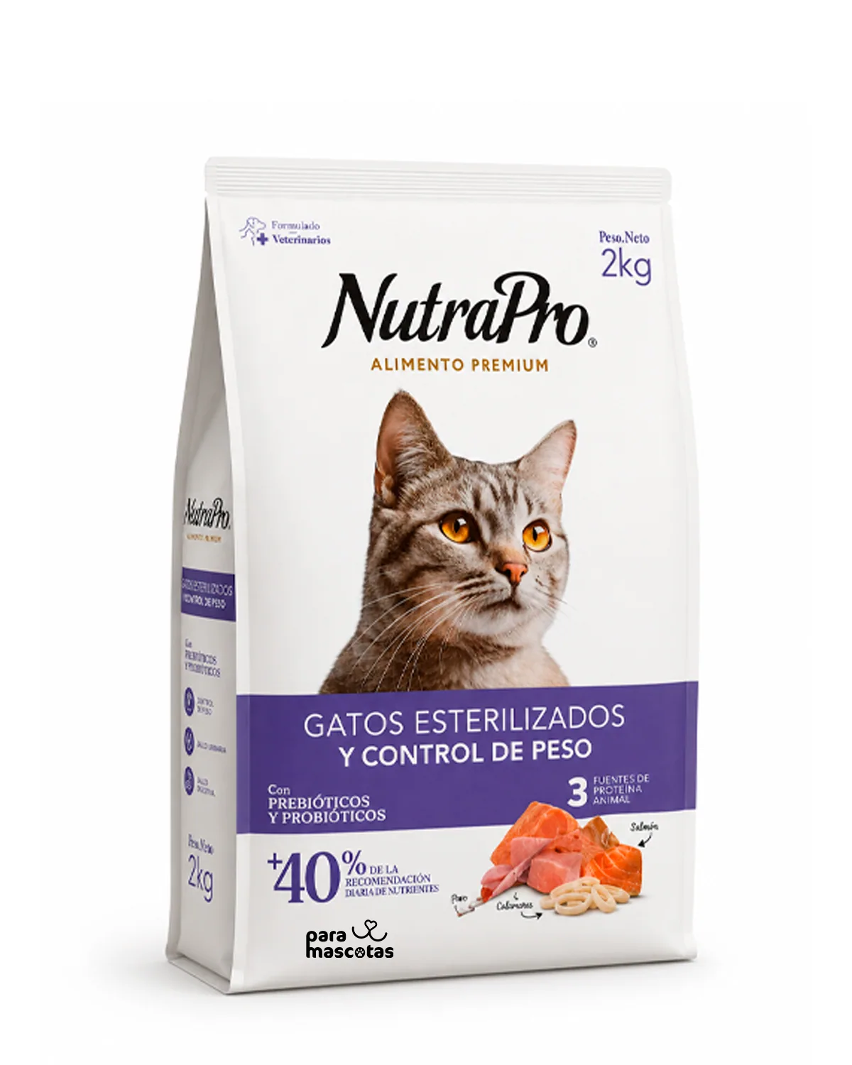 NutraPro NutraPro Gatos Esterilizados y Control de Peso Bolsa Alimento Gato imagen de ficha en ParaMascotasEC