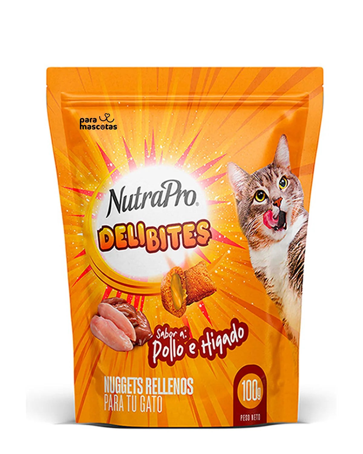 NutraPro Snack Nugget para Gatos Pollo e Hígado 100 g - Miniatura 1