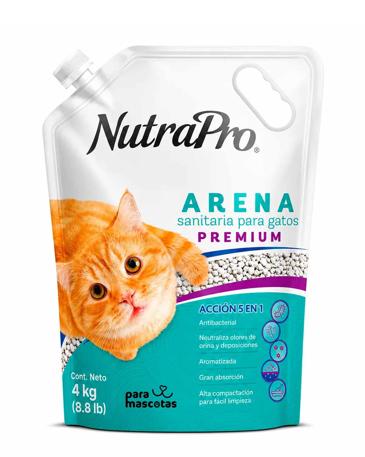 NutraPro Arena Sanitaria Premium para Gatos NutraPro Agripac Higiene Gato imagen de ficha en ParaMascotasEC