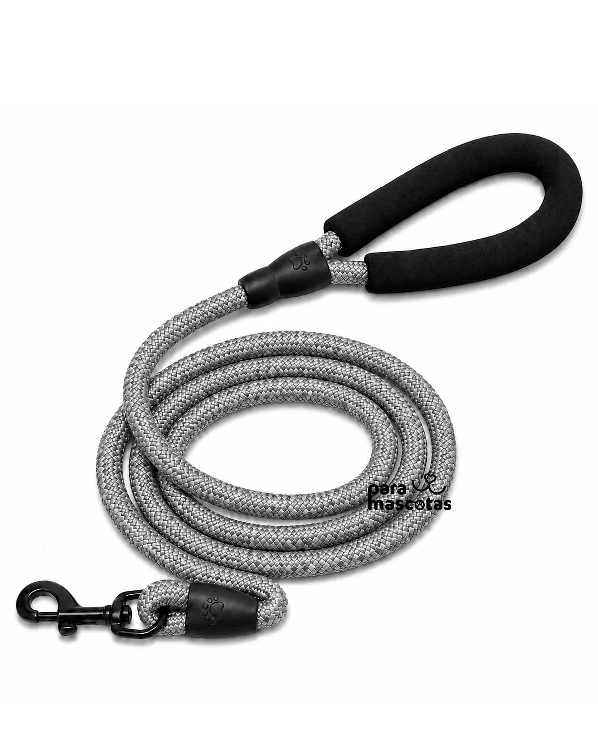 ParaMascotas Correa de cuerda trenzada Gris 0.8 cm de diámetro × 150 cm de largo Gris Accesorios Perro imagen de ficha en ParaMascotasEC