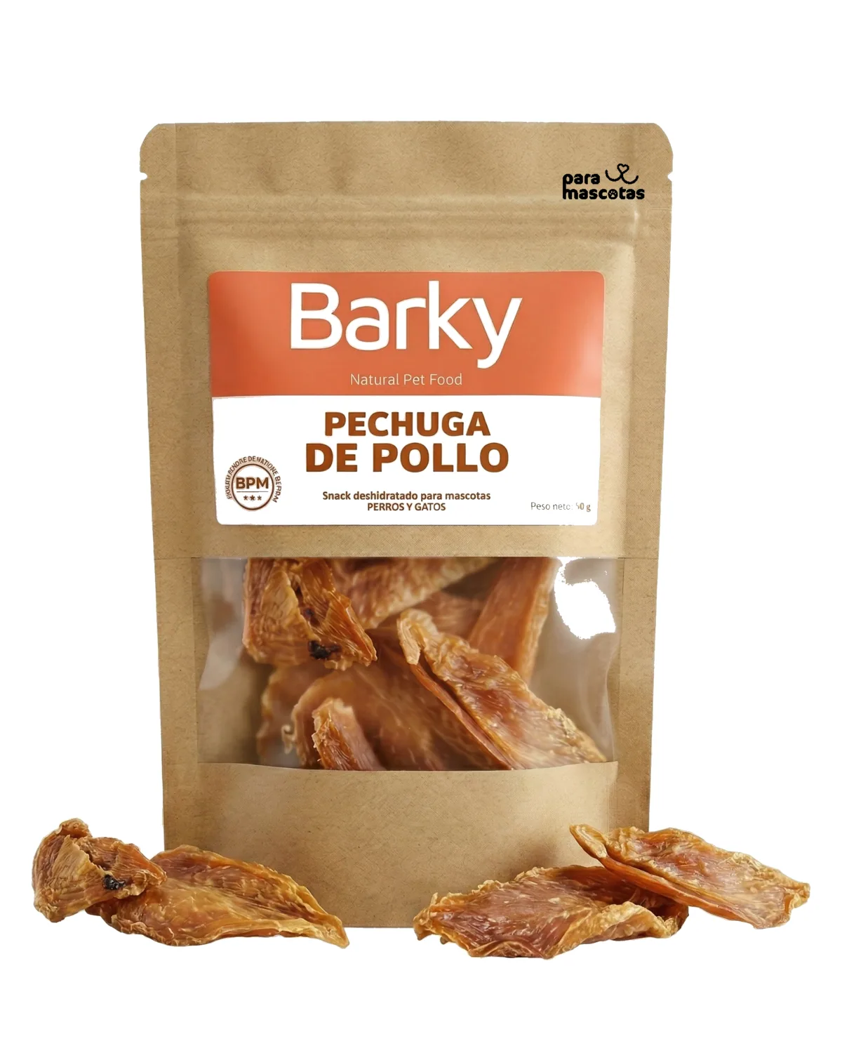 Pechuga de pollo deshidratada Producto simple imagen de ficha en ParaMascotasEC