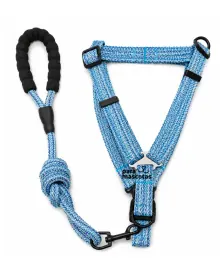 ParaMascotas Set de arnés y correa Azul Azul Accesorios Perro miniatura en ParaMascotasEC